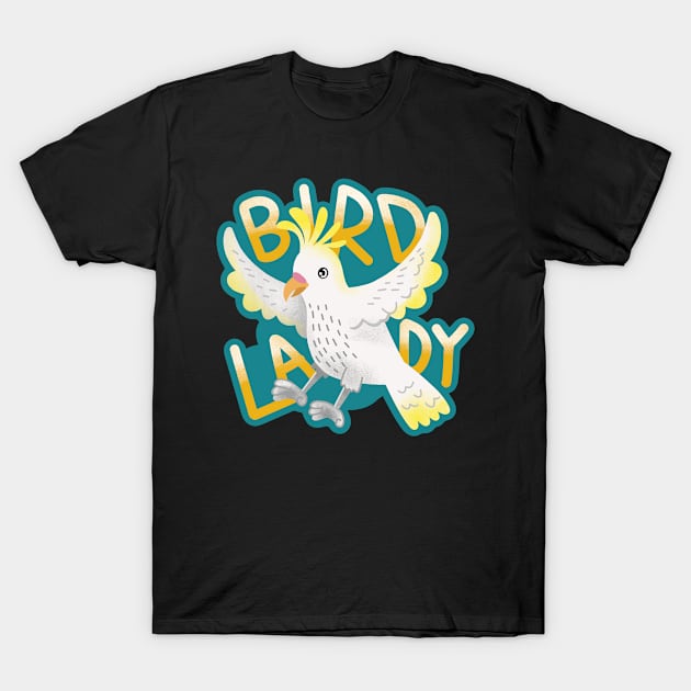 Hand drawn Sulphur crest BIRD LADY T-Shirt by jazzydevil